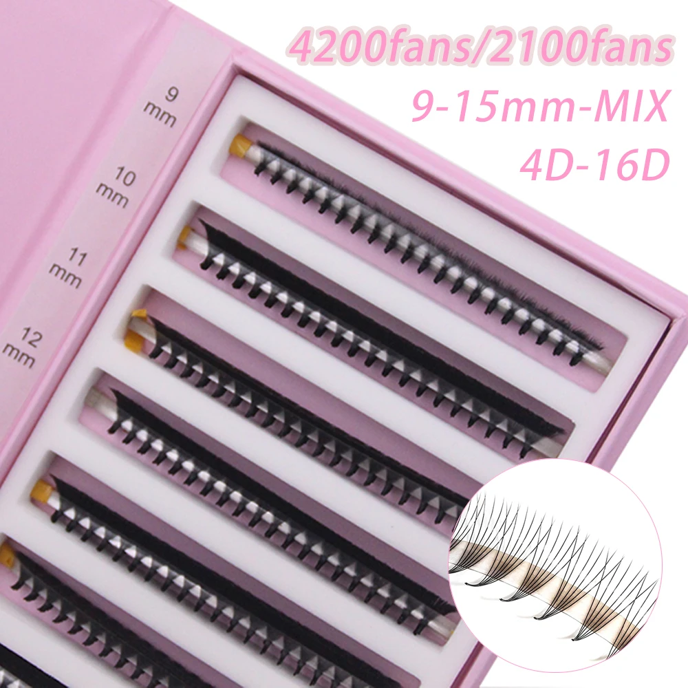 Готовые ресницы для наращивания FAIRYTIS 4D-16D с острым основанием 2100/4200 вариантов