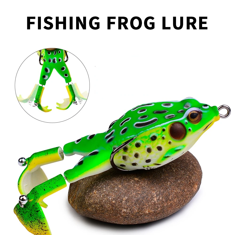 

Silicone Frog Fishing Lures Rotating Leg 9cm13.5 Artificial Fake Bait Oscillator Topwater Bass Pike leurre souple Soft Lure