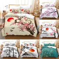 flowers comforter cover set bedding set plum blossom duvet quilt cover set for adults women