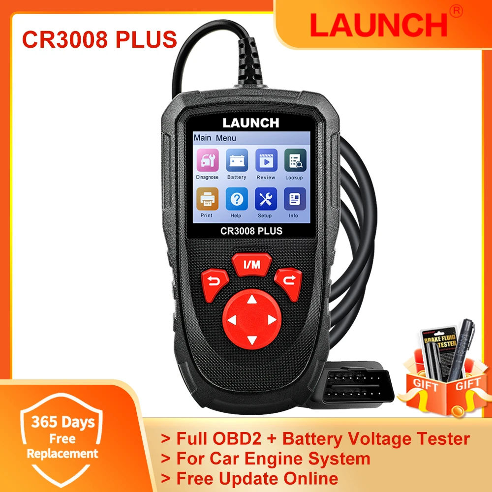 LAUNCH X431 CR3008 Plus Полный OBD2 сканер Код считыватель сканер Поддержка двигателя батарея тест полный OBD2 Диагностический Инструмент Бесплатное обновление