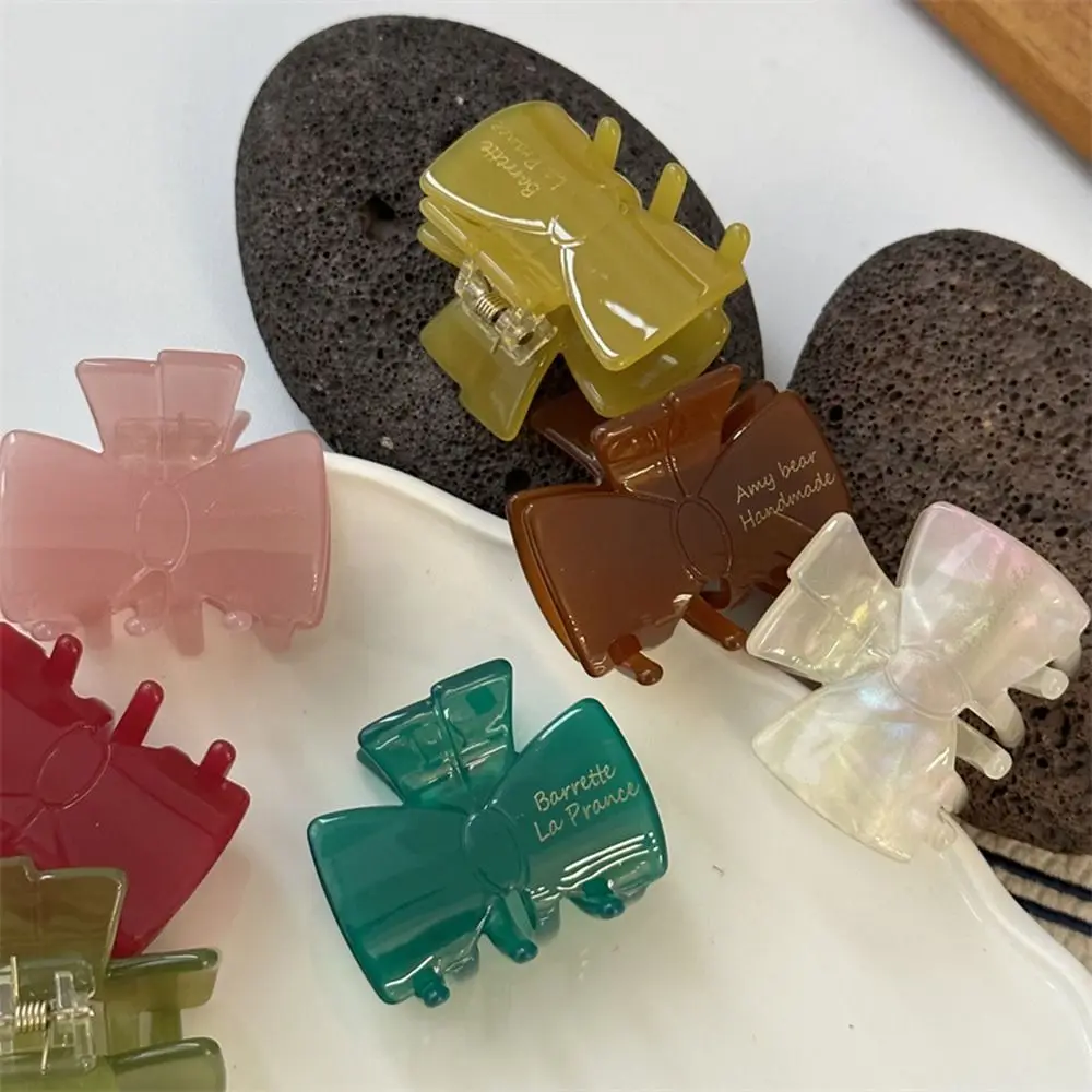 

Jelly Color Headwear Headdress Acetic Acid Crab Clip Hair Accessories Korean Style Hair Clip Bow Hair Claw