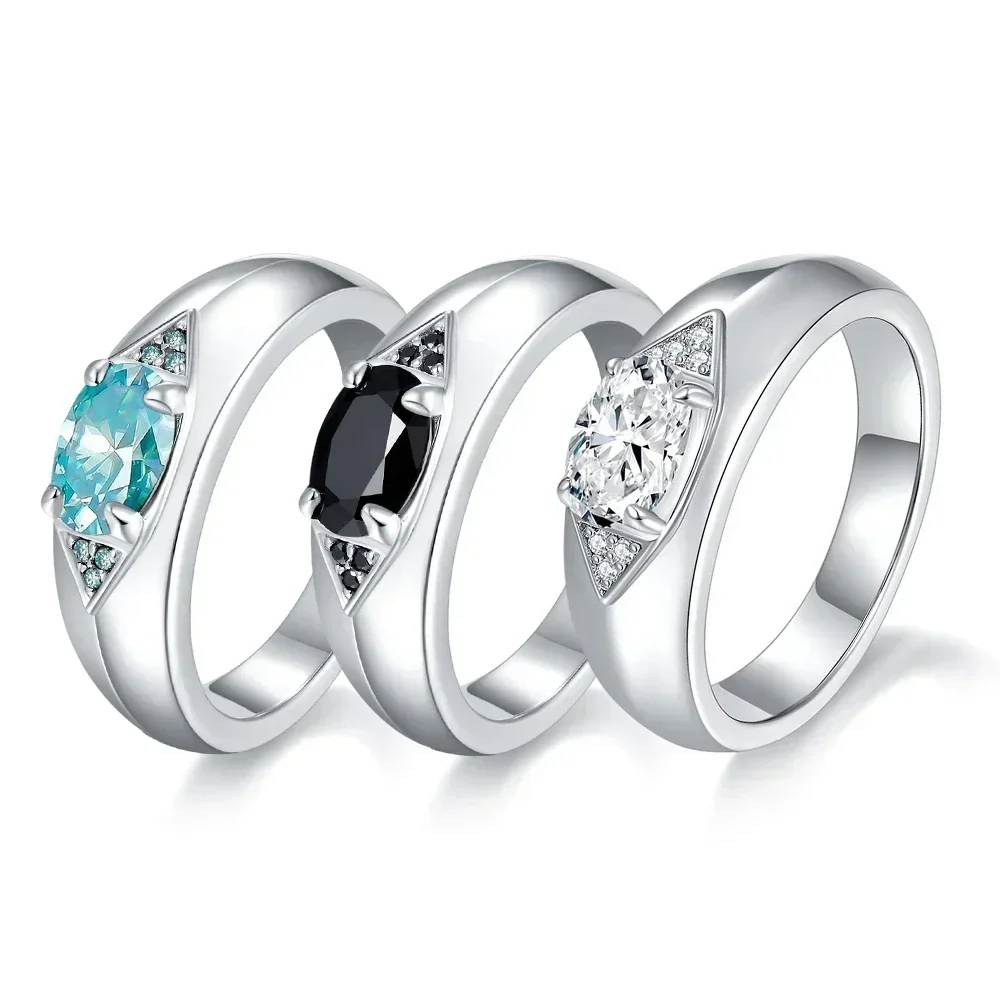 Обручальные кольца для мужчин и женщин овальная огранка 5 х7 мм серебро 925 пробы