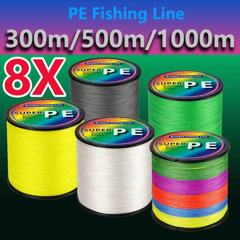 

300M 500M 1000M Braided Fishing Line 8 Strands PE Braided Wire Multifilament Carp Fishing Accessories Seamless Weaving Pe Line