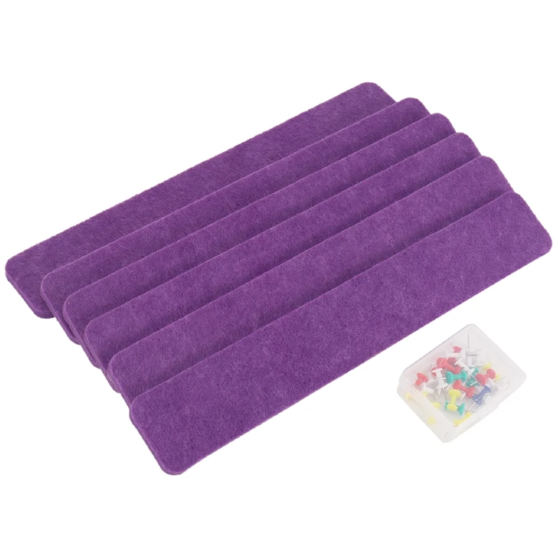 

LJL-6Pcs Felt Bulletin Board Bar Strip Self-Adhesive Felt Board Strip For Office Classroom Home Wall Decorative