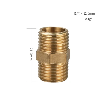Латунный переходник для быстрого соединения с шестигранным ниппелем 1/8, 1/4, 3/8, 1/2, 3/4, 1 BSP, с резьбой