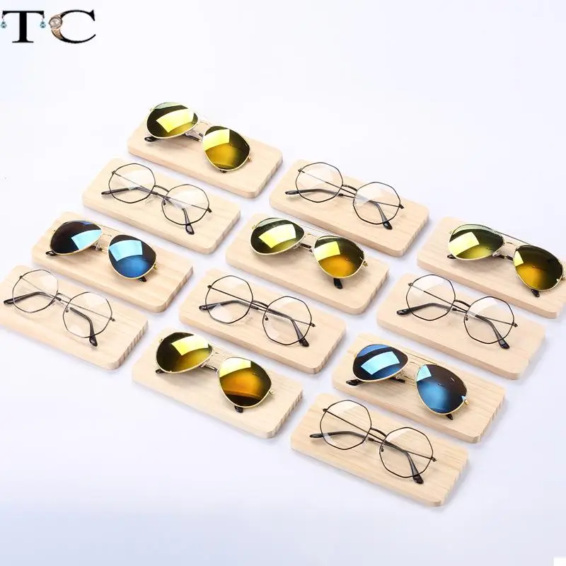 Sun Glasses Eyeglasses Wood Display Holder Accessories Show Stand Rack Natural Material |