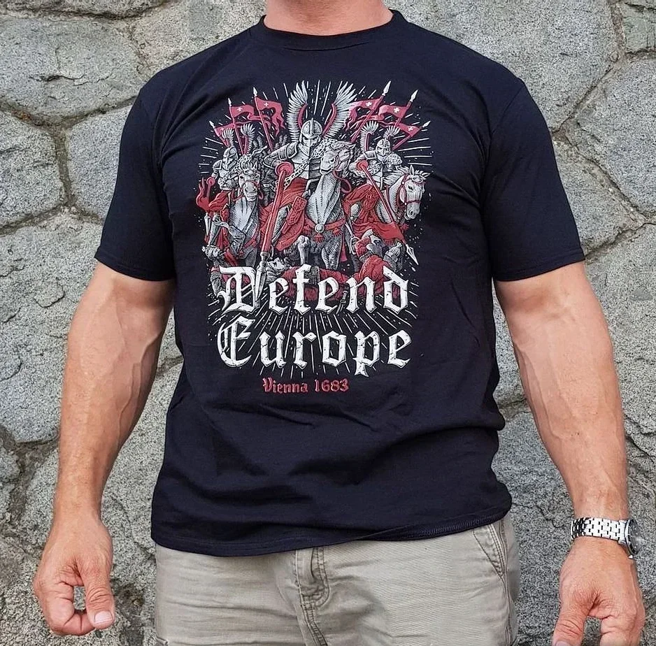 Фото Футболка Defend Europe Polish Hussar Light Cavalry, 100% хлопок, с круглым вырезом и коротким рукавом, летняя повседневная мужская футболка, размер S-3XL №1