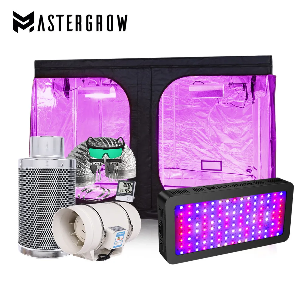 Grow Tent Box Full Spectrum 300-2000W LED Plant Grow Light+Indoor Plant Hydroponic System+4
