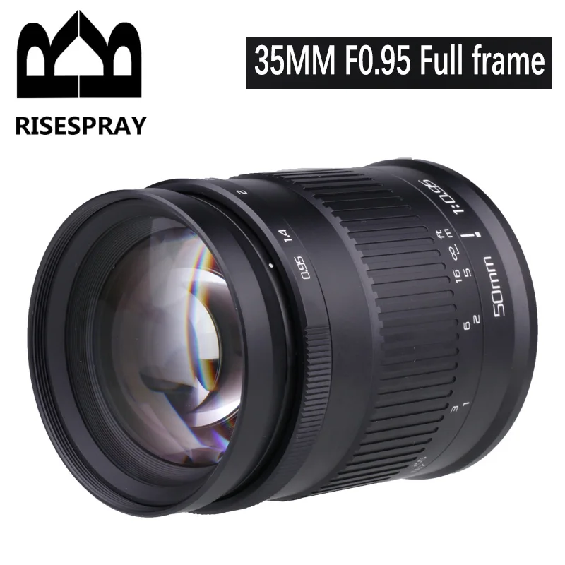RISESPRAY 50MM F0.95 Full Frame Micro Single manual lens for Sony E Canon RF Nikon Z King of night vision/Virtual background