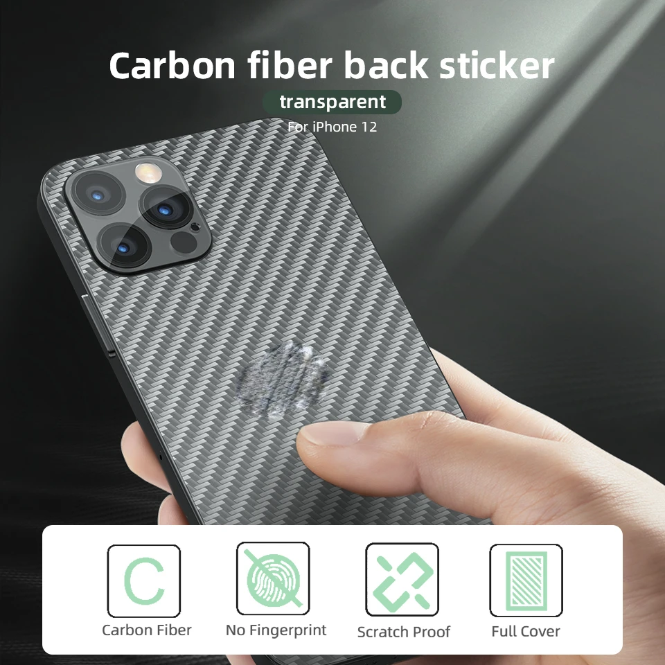 

Carbon Fiber Back Screen Protector For IPhone 13 11 12 Pro Max Anti-scratch Fingerprint-proof Protctive Film on iPhone 13