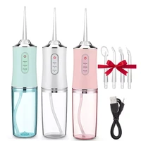 6pcsset oral flosser irrigator portable water dental flosser water jet toothpick 3 modes teeth cleaner tooth oral clean machine