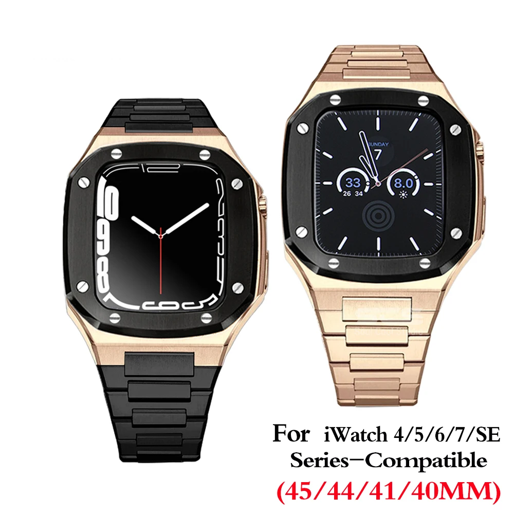 

Новый комплект для ремонта корпуса Apple Watch из нержавеющей стали 316L, металлический протектор 7 серии 44 мм 40 мм, аксессуары для IWatch 7 6 5 4 S.