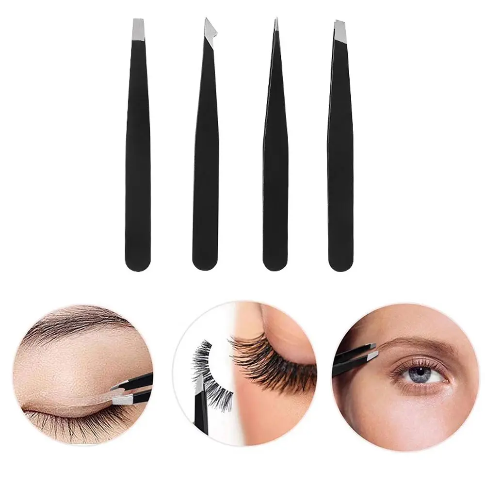 

Hairs Makeup Flat Pointed Slanted Head Beauty Tools Eye Brow Clips Eyebrow Tweezer Lash Hairs Puller Eyelash Tweezers