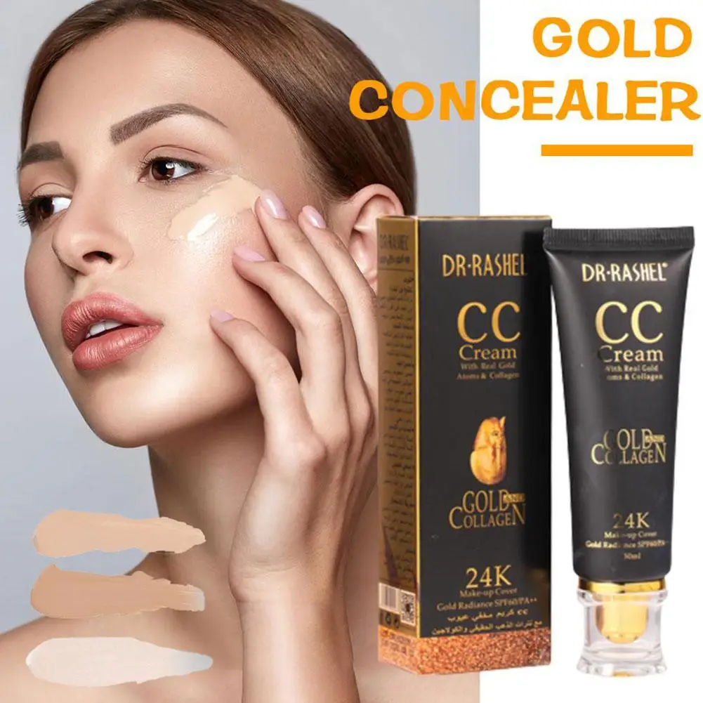 Коллагеновый крем-консилер Cc 24k с золотом натуральный отбеливающий крем