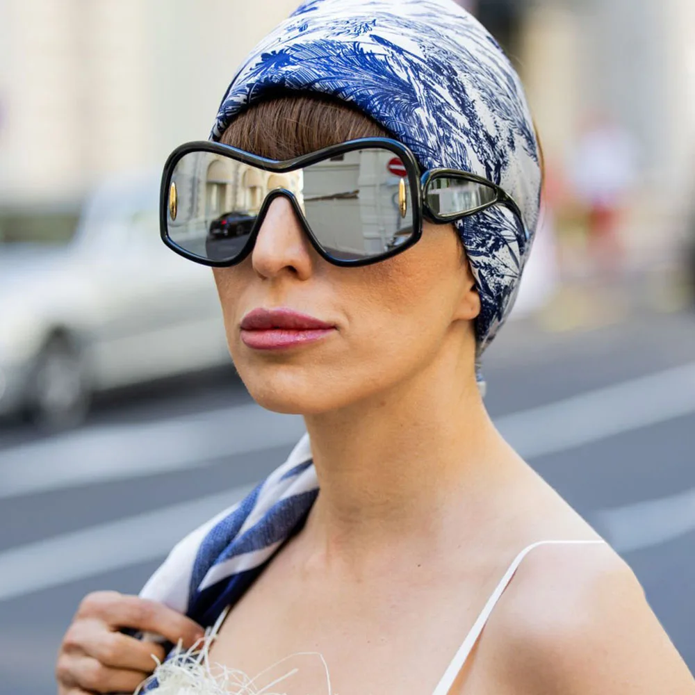 Новые модные женские солнцезащитные очки Y2K Alien в большой оправе с рисовыми