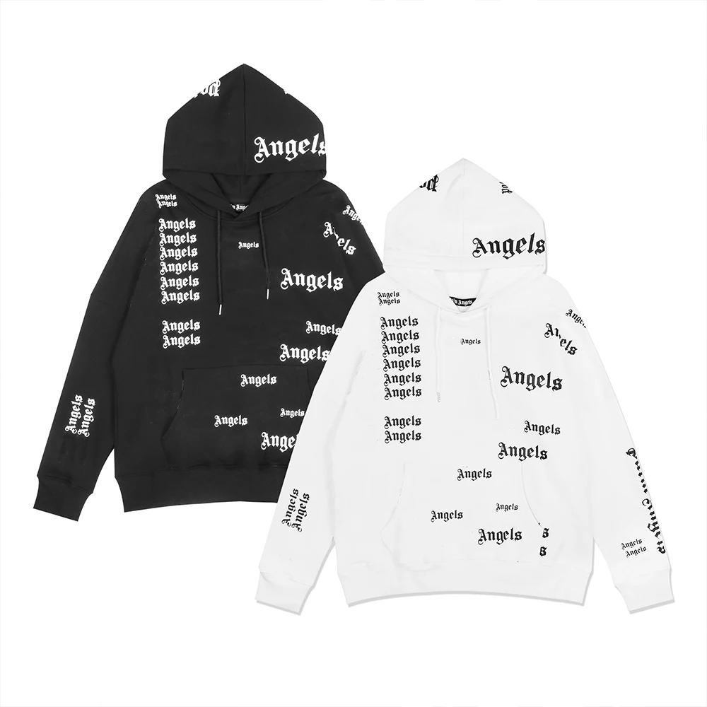 Cotton knitted Angel Cluttered letter hoodie best quality men's women's sweatshirt Heavy duty cotton knitted hoodie