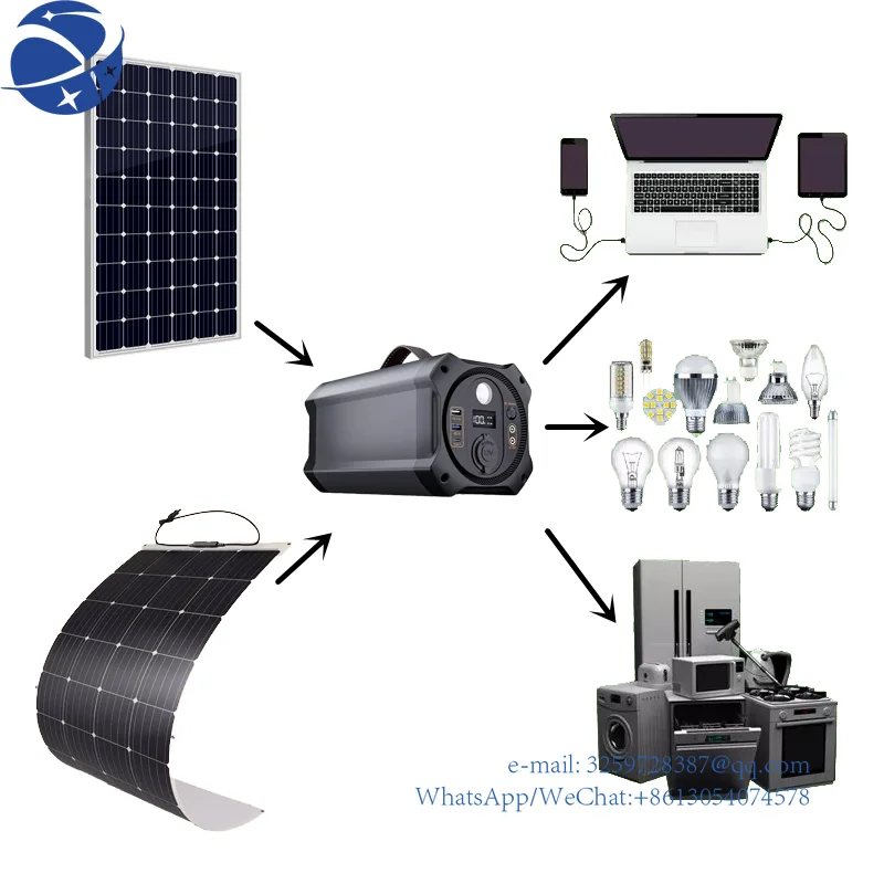 

Emergency Energy Storage System 110V 220V Convenient Solar Power Station 300w 500w Home Solar Panel Flashlight Lithium Ion MPPT