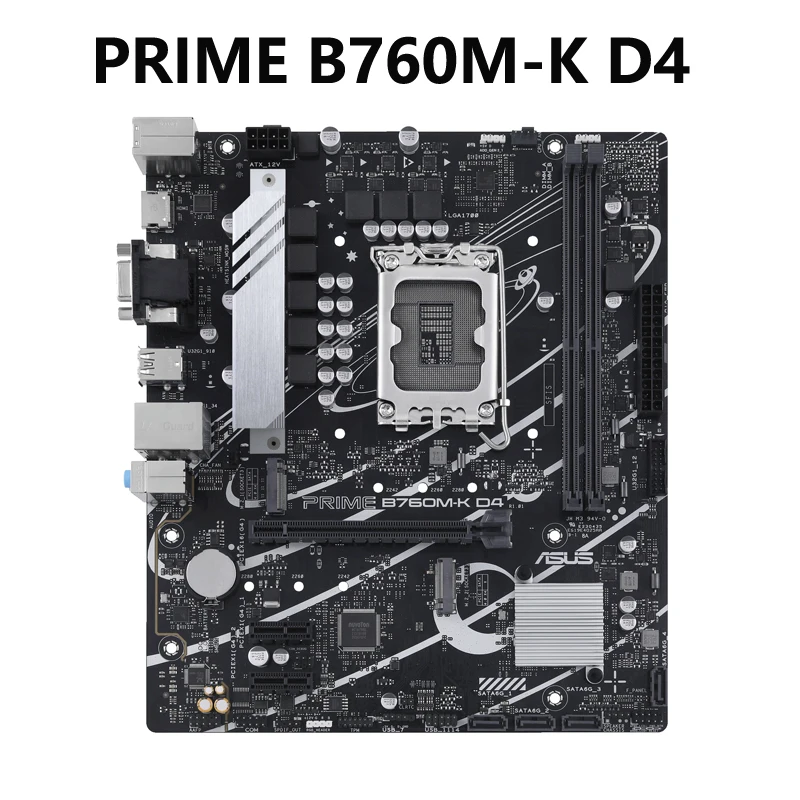 

Материнская плата ASUS PRIME B760M-K D4 A Intel B760 LGA 1700 mATX с PCIe 4,0, 2xpcie 4,0 M.2 слота, DDR4, Realtek 2,5 ГБ Ethernet
