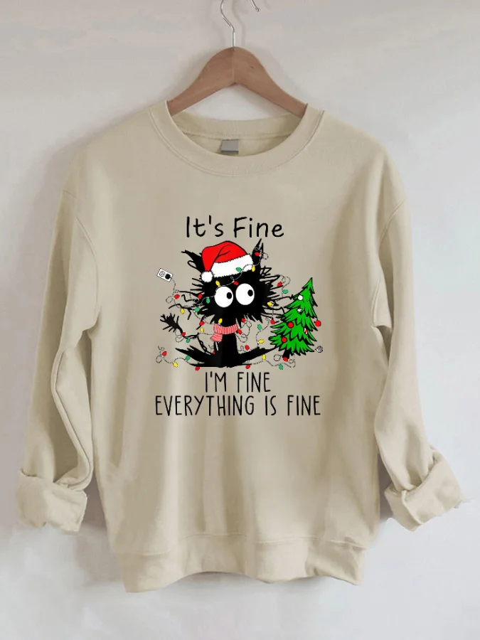 

It's Fine I'm Fine Everything Is Fine Crew Neck Sweatshirt