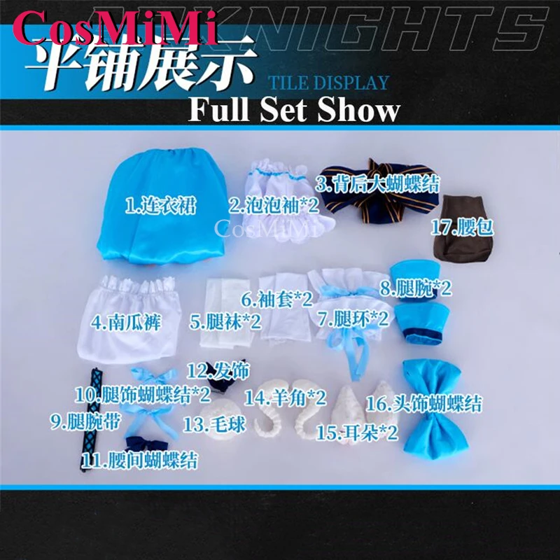 CosMiMi Game Arknights Eyjafjalla The Hvit Aska Косплей Костюм Милое Платье Горничной Карнавальная