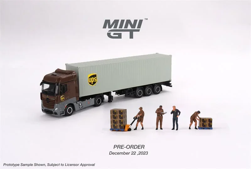 Мини GT 1:64 Actros прицеп w/40 футов контейнер 40 грузовик/фигурка литая модель