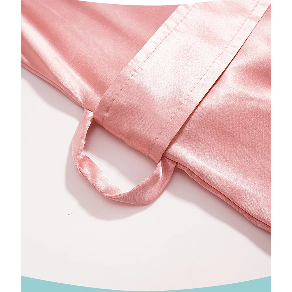 Sexy Long Robe With Two Pockets Women's Bride Kimono Satin Robe Summer Loose Thin Ice Silk Night Dress Bridesmaid Dressing Gown