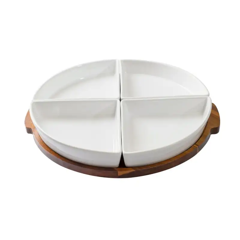 

and Stoneware 5pc Lazy Susan Set, 15.35INW x 14.17IND x 2.8INH