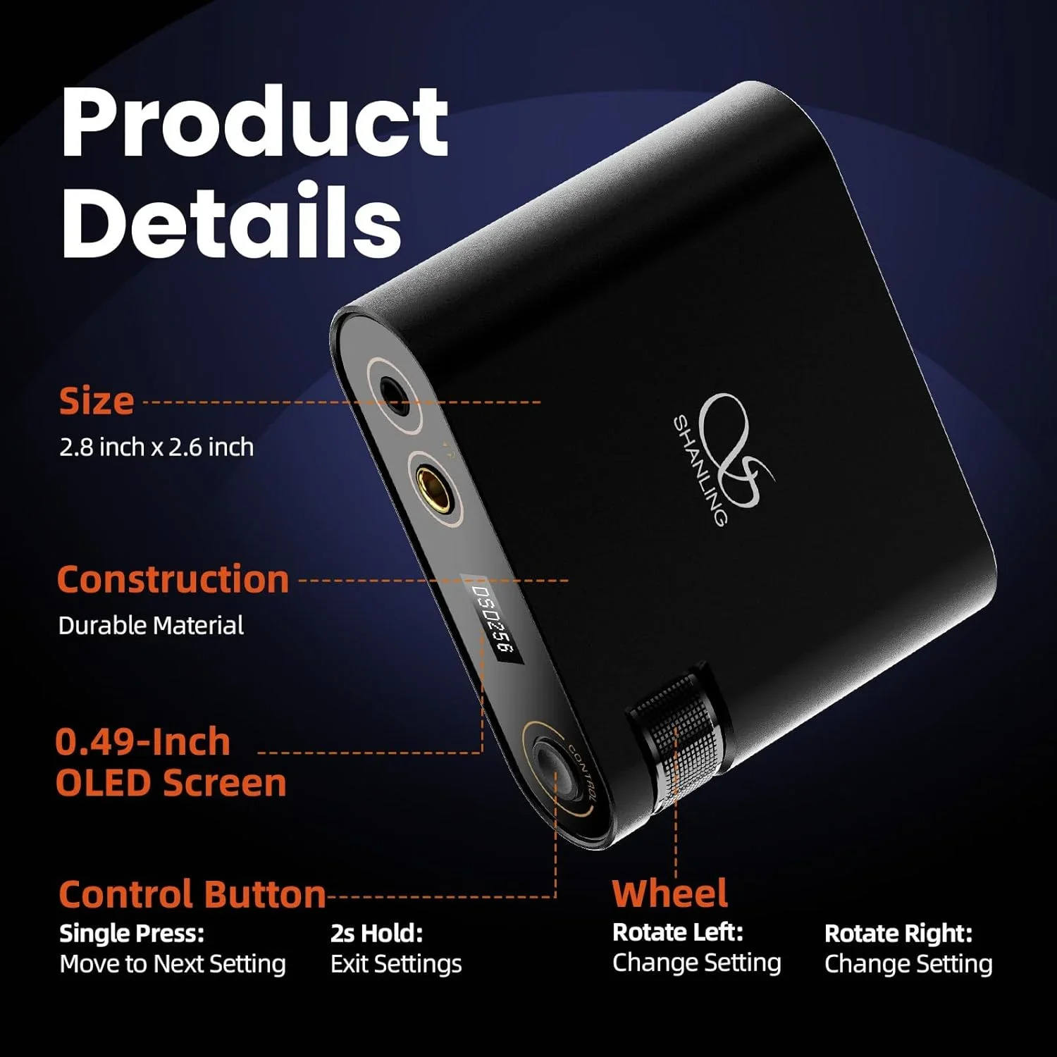 SHANLING H0 CS43198 ЦАП Усилитель для наушников Переносной настольный усилитель мощности