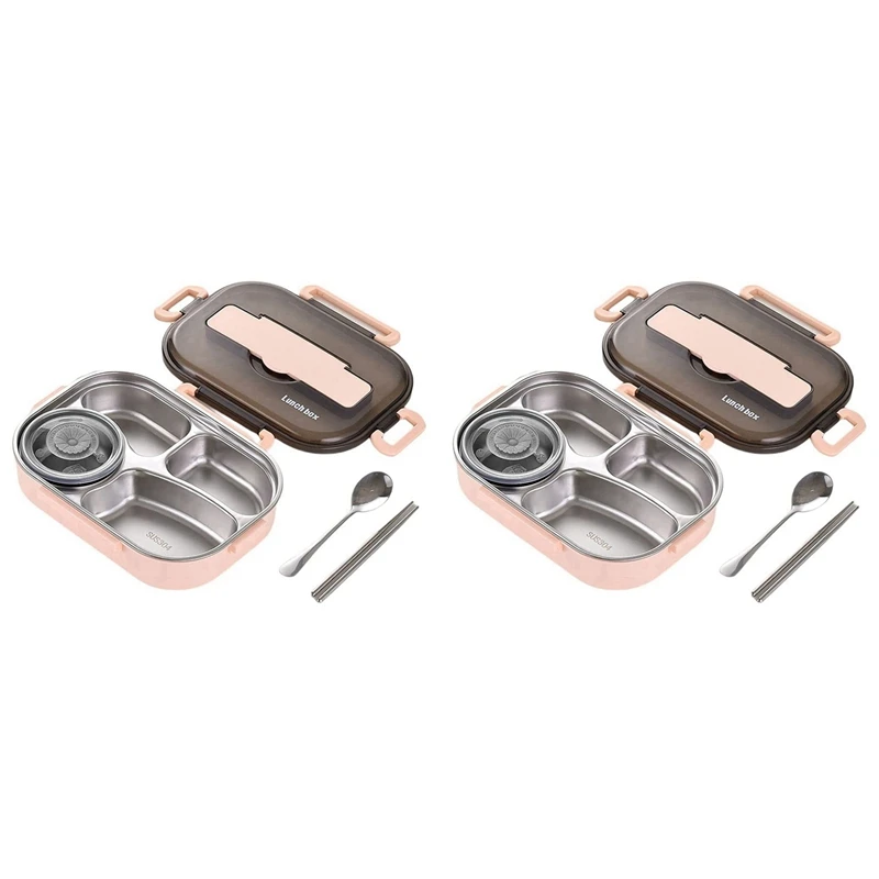 2 коробки для бенто 1 5 л студентов термоизоляционный ланч-бокс набор посуды