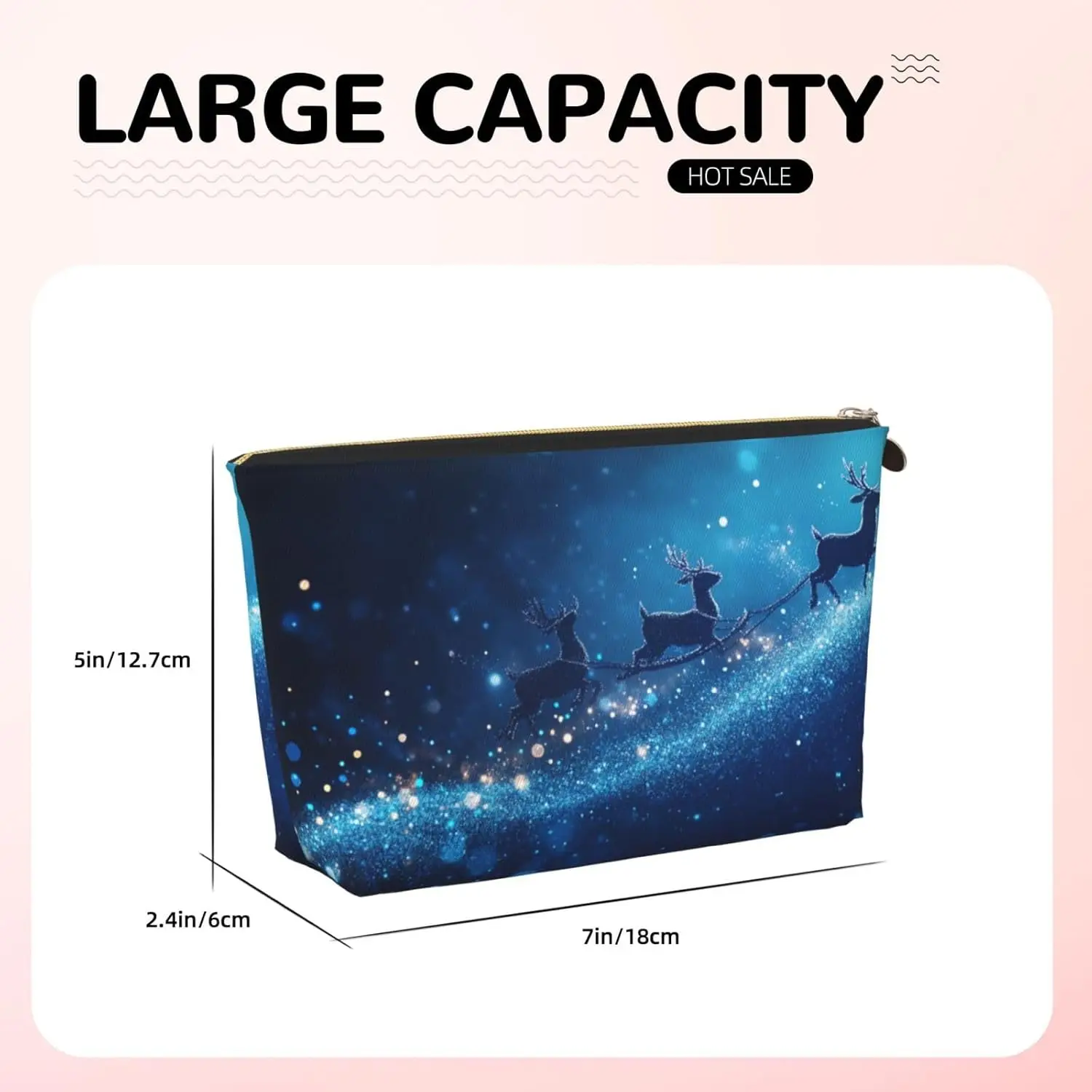 Косметичка Рождественский синий олень звезда косметичка дорожный органайзер