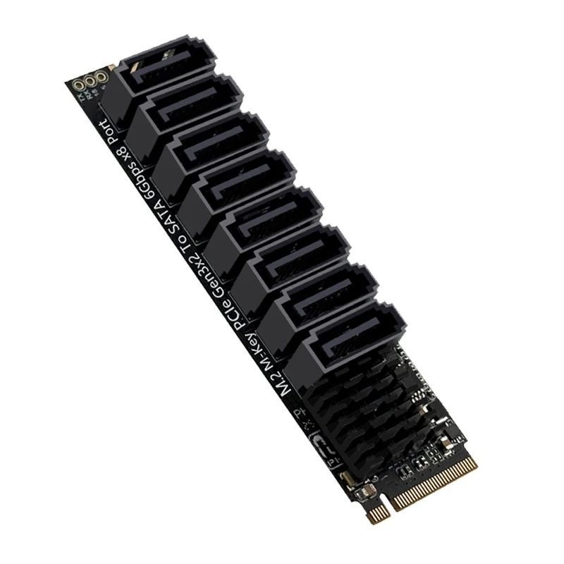 Фото Карта расширения M.2 PCIE на SATA ASM1166 6 Гбит/с NVME M.2 M-Key PCIE3.0 с 8 портами SATA3 и интеллектуальным индикатором для настольных ПК №2
