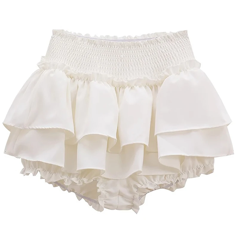 Мини-юбка шорты Женская Милая Сексуальная белая юбка с высокой талией и оборками