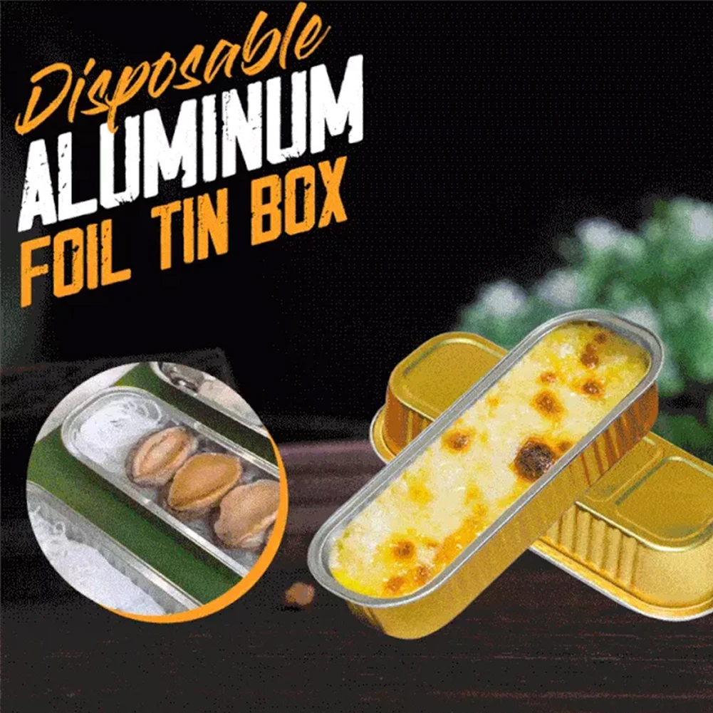 

Disposable Aluminum Foil Tin Box Multipurpose Rectangular Tin Foil Packing Box Aluminum Foil Tray Household Baking Bowl Kitchen