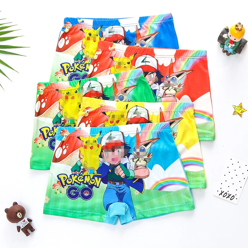 

Покемон серия мультфильм Пикачу нижнее белье хлопчатобумажное детское 3D мультяшное нижнее белье Детское милое нижнее белье