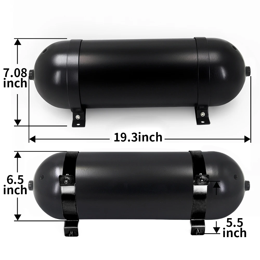 

Алюминиевый бесшовный воздушный цилиндр на 3/4/5 галлонов, воздушный бак, пневматическая система пневматической подвески, тюнинг деталей автомобиля, черный