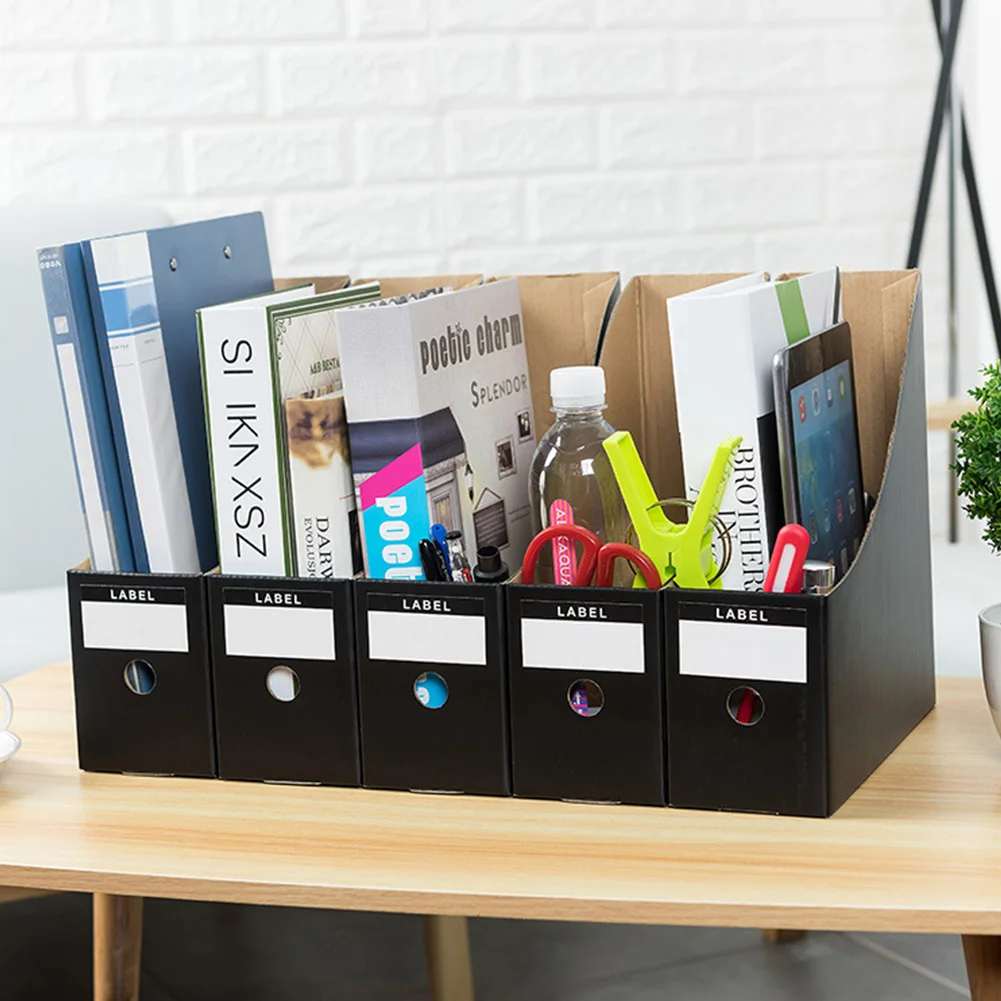 

5pcs/set Magazine School Document Rack File Holder Foldable Office Simple Pencil Storage Box Paper Desk Organiser