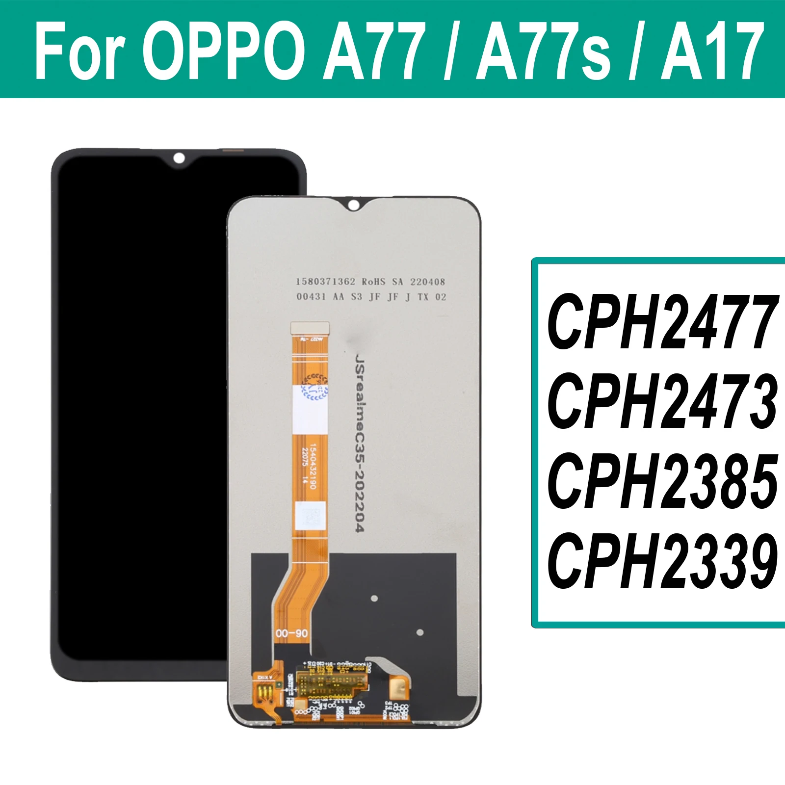 

6.56'' Original LCD Display Touch Screen Digiziter Assembly For OPPO A77 4G 5G A77s A17 CPH2385 CPH2339 CPH2473 CPH2477 LCD