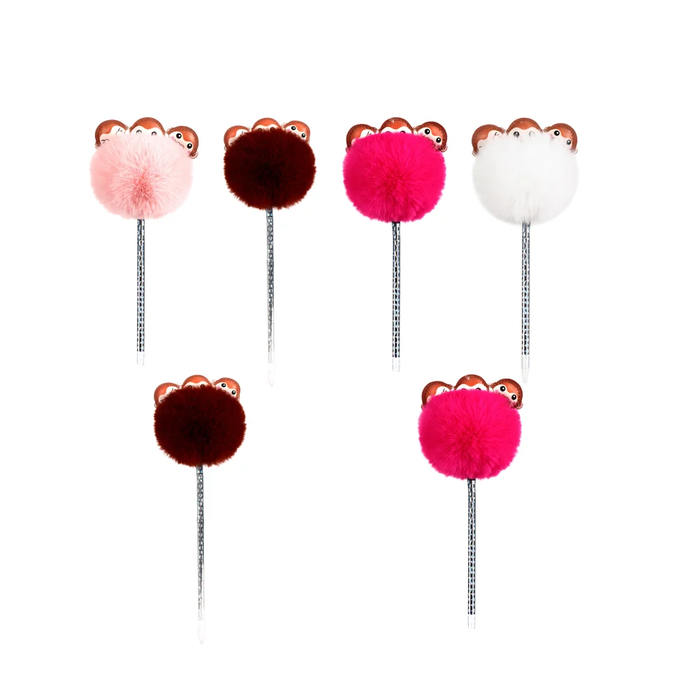 

6pcs Monkey Head Pens Lovely Office Supplies Writing Pen for Children Students