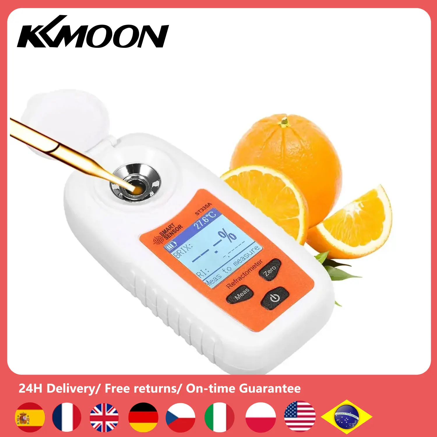 St335a Цифровой Рефрактометр Детектор Сахара Atc Тестер 0-35% Brix Интеллектуальный