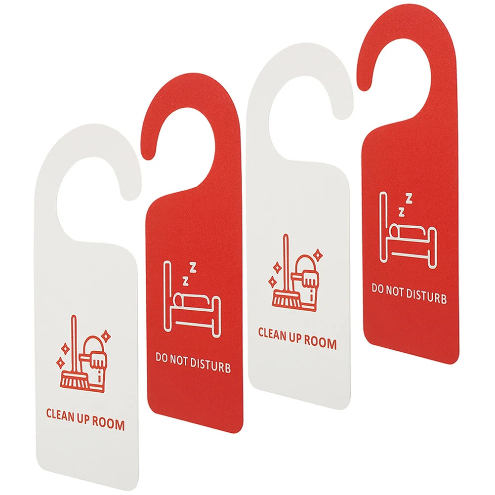 

4 Pcs Sign Door Hotel PVC Hanger Office Label Double Sides Signs Plastic Clothes