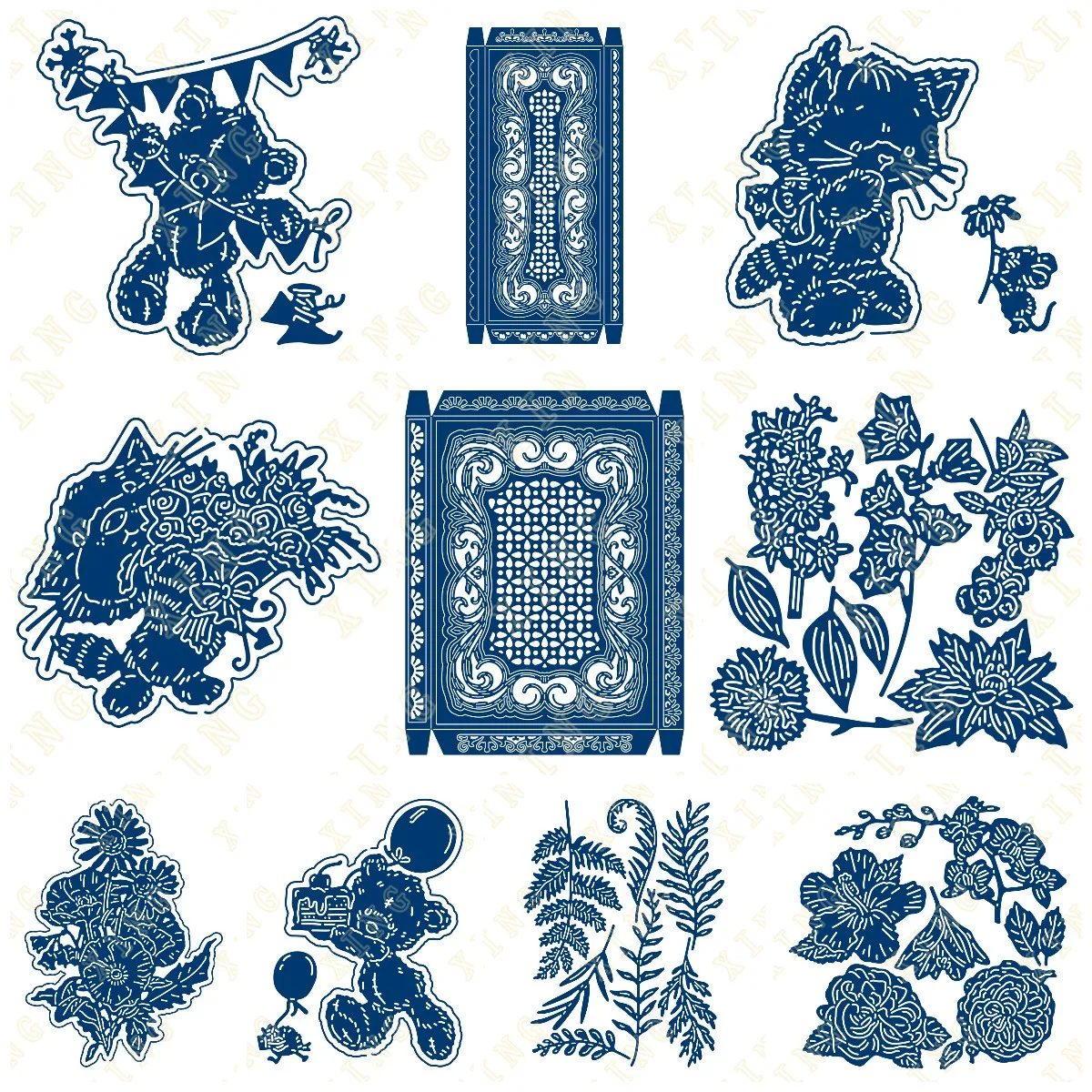 

2023 New Arrival Flowers Party Time Metal Cutting Dies Scrapbook Diary Decoration Embossing Template DIY Greeting Card Handmade