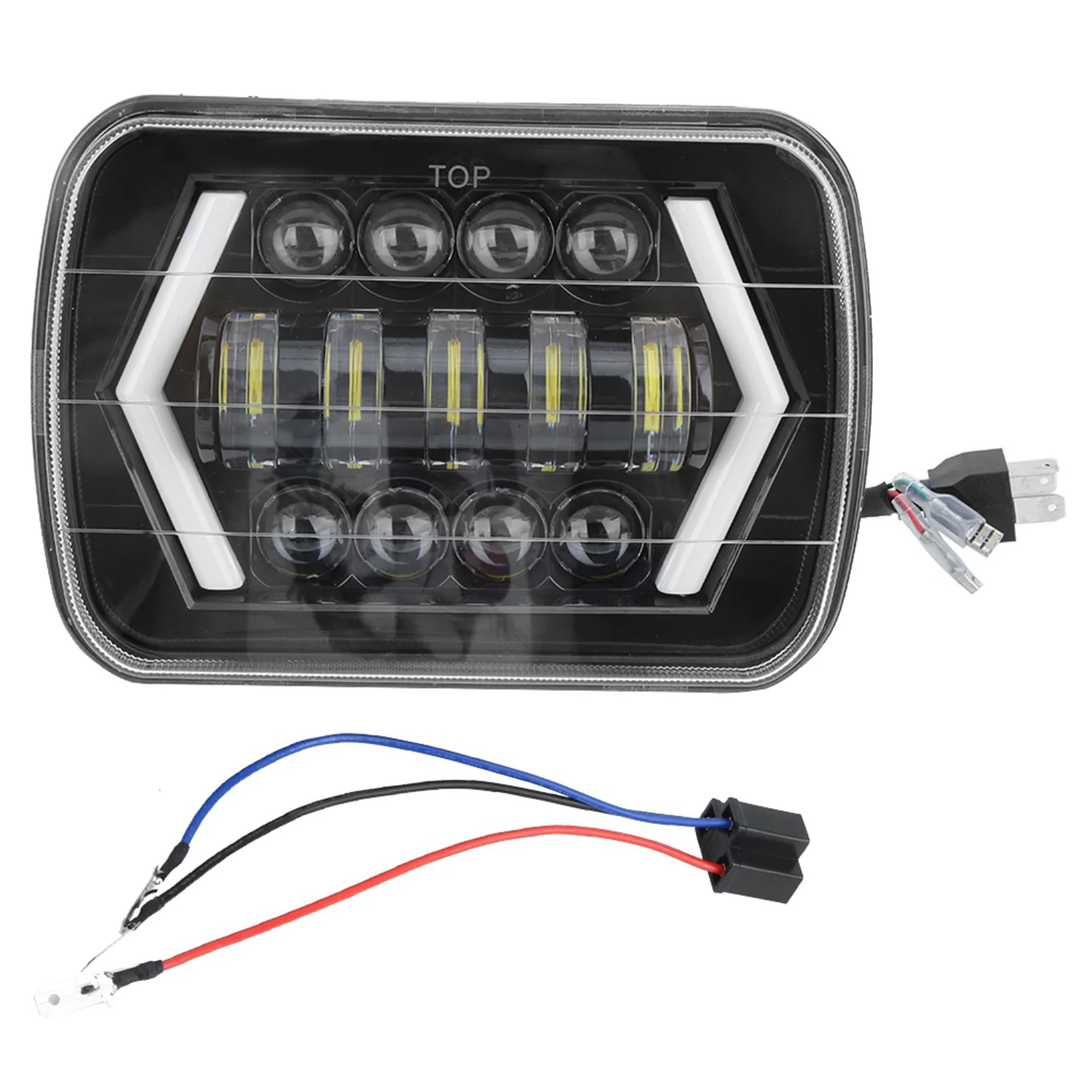 

300W 7in LED Car Headlight Aluminum Shell Square Front Lamp Fits for Jeep Wrangler