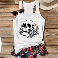 skull with roses floral tank top women vintage graphic skull roses womens clothing floral tshirt graphic tops sexy
