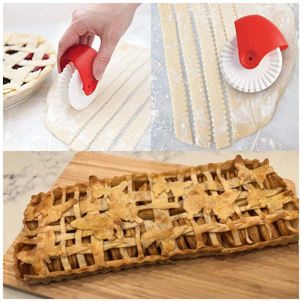 

6Pcs/set Kitchen Pizza Pastry Lattice Cutter Pastry Pie Decor Cutter Plastic Wheel Roller For Crust Baking Cutter Tool