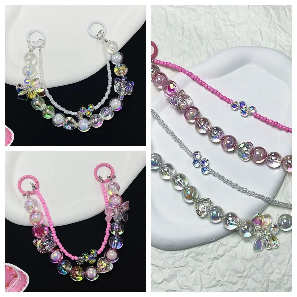 Роскошный мультяшный блестящий ремешок для телефона двухслойный брелок из