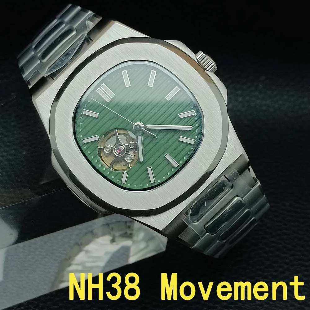 

NH38 Movement Nautilus 39mm Automatic Mechanical Men's Watch sapphire glass Stainless Steel date NH38 Waterproof 5BAR