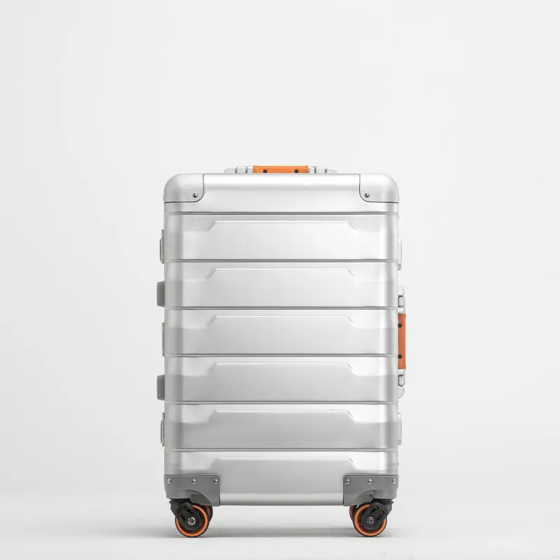 New Aluminum Suitcase Universal Wheel 24 Inch Metal Suitcase Business Suitcase 20 Inch Large Capacity Buckle Lock Captain Case