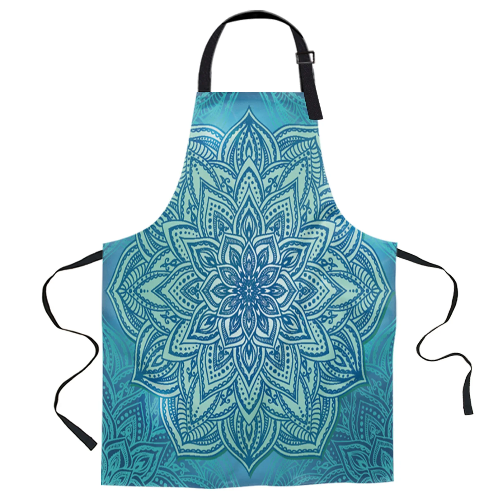 

Mandala Pattern Petals Dream Design Adjustable Canvas Kitchen Coffee Apron Ladies Couple Cooking Dining