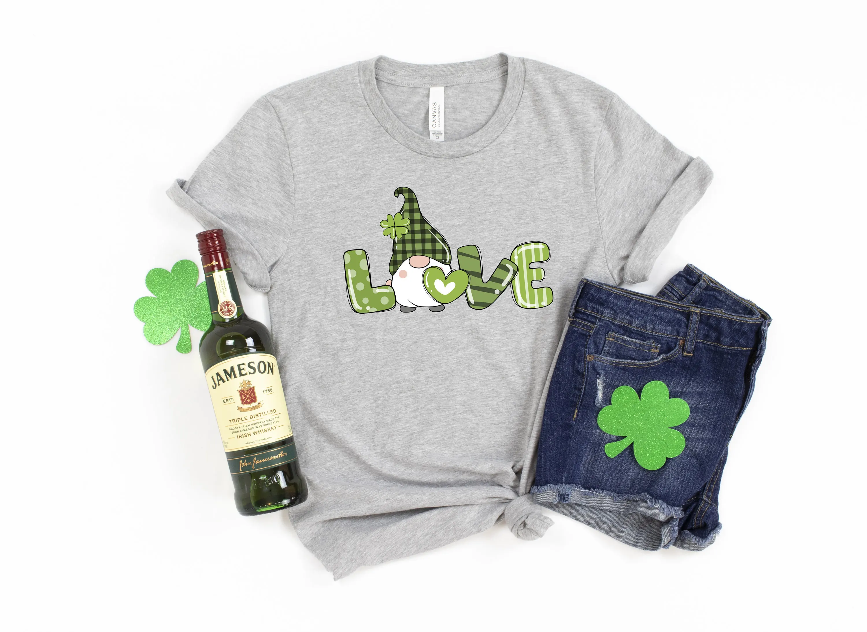 День Святого Патрика гномы любовь футболка трилистник святой гном семейные