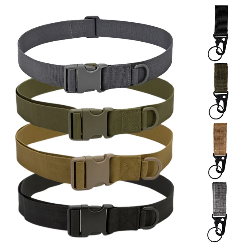 Ar Style Combat Belts Quick Release  Belt Fashion Black Men Canvas Military Waisand Outdoor Hunting Cycling 125cm